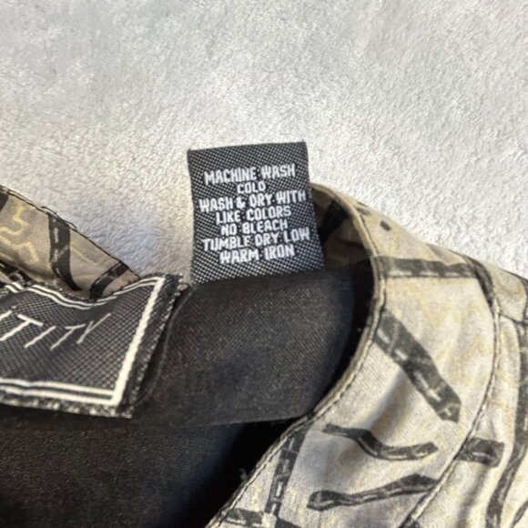 New Identity Womens Geometric Print Unique Button Front Jacket XL Black Gray - Picture 5 of 12